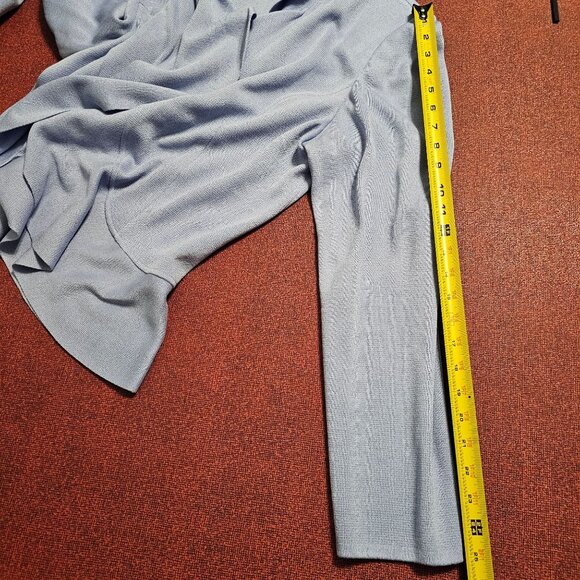 St. John Santana Knit Ruffled Open-Front Cardigan 16 Periwinkle Blue Soft Pastel - Picture 8 of 8